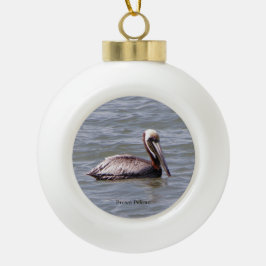 Cerâmica Bola Ornamento castanho de esferas pelicanas ou flocos 