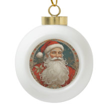 Ornamento Fracionado de Santa Claus Vintage Snowfl
