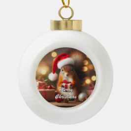 Cerâmica Bola Ornamento Personalizável de Segurança de Esquilo d