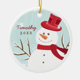 Cerâmica Boneco de neve lunático ornamento personalizado da