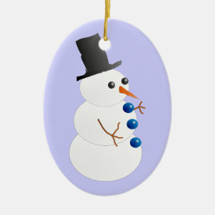 Cerâmica Bonito boneco de neve com ornamento cerâmico Tofat