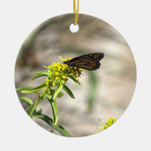 Cerâmica Borboleta com Ornamento Amarelo de Flores Selvagen