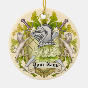 Cerâmica Brasão de Armas da Família Green Knight ornamento