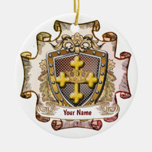 Cerâmica Brasão de Armas da Família Valor ornamento Sobreno