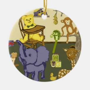 Cerâmica brinquedos de infantário de bebês em ornamento red