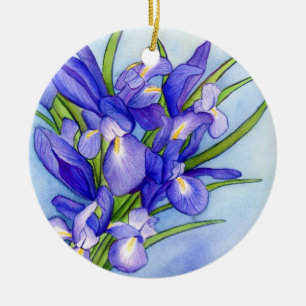 Cerâmica Buquê Iris Pendente de Ornamento de Pintura de Fl