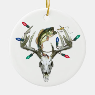 Cerâmica Caça Pescada Luzes De Natal Ornamento Metálico