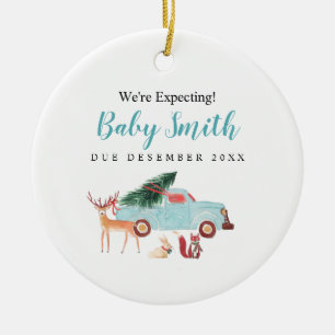 Cerâmica Caminhão de Natal Esperamos pelo Ornamento de Pai