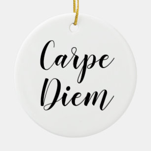 Cerâmica Carpe Diem   Ornamento de Cotação SLogan Inspiraci