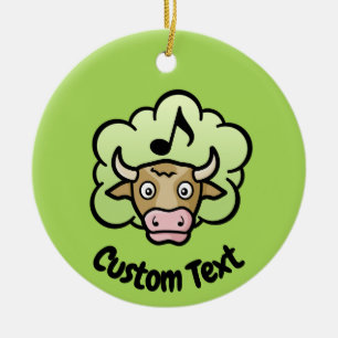 Cerâmica Cartoon de Metano de Vaca, Ornamento Cerâmico