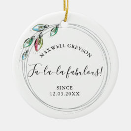 Cerâmica Casal Primeiro Ornamento de Natal