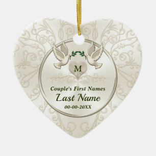 Cerâmica Casamento Personalizado, Ornamento de Pássaros de