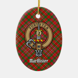 Cerâmica Clan MacAlister Crest sobre Ornamento Cerâmico de 