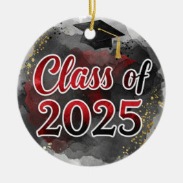 Cerâmica Classe de ornamento preto e vermelho 2025