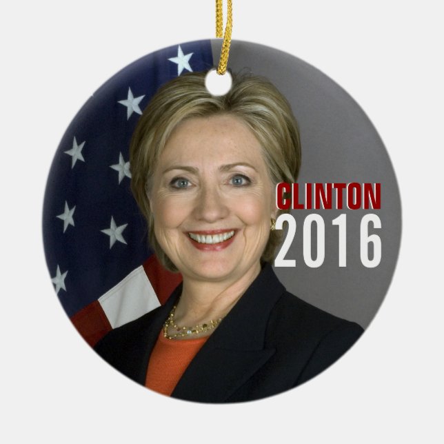 Cerâmica Clinton 2016 Ornamento de Árvore de Natal (Frente)