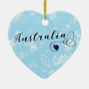 Cerâmica Coração da Austrália, Ornamento de Árvore de Natal