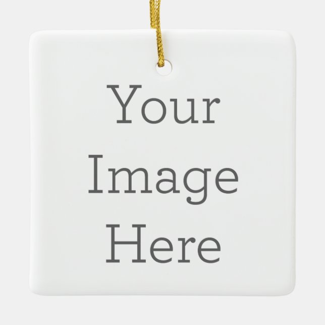 Ornamento Quadrado de Cerâmica (Frente)