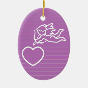 Cerâmica Cupido Gira ornamento de dupla face personalizado