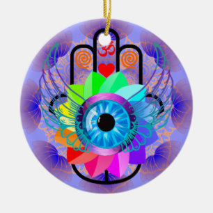 Cerâmica Curando ornamento de Hamsa