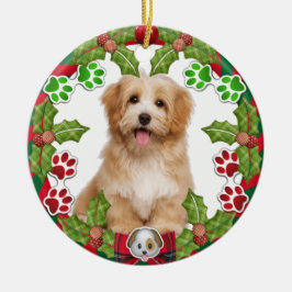 Cerâmica Cute Puppy Primeiro Ornamento Cerâmico de Natal