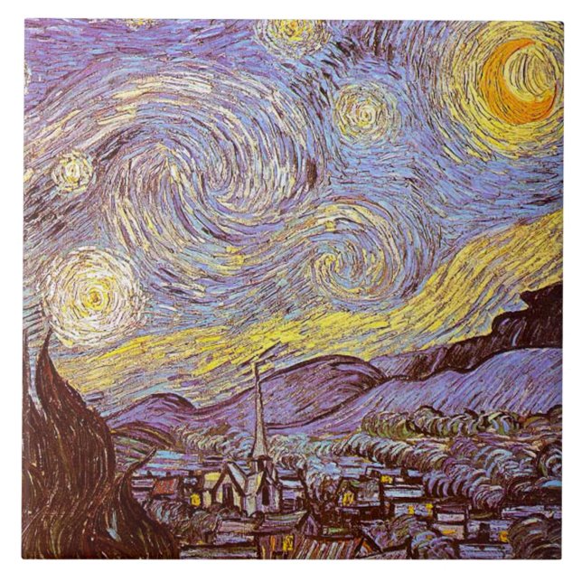 Cerâmica da noite estrelado de Van Gogh (Frente)