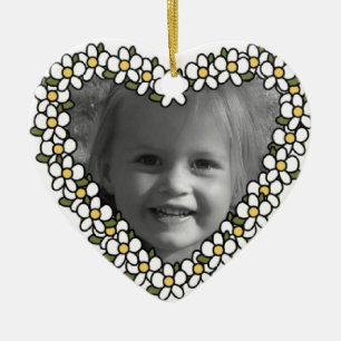 Cerâmica Daisy Heart Adicionar Ornamento de Keepsasait Pers