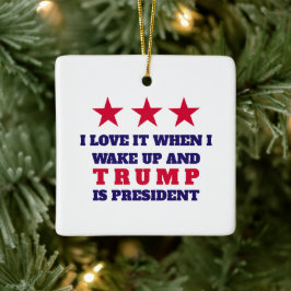 Cerâmica Decoração de Ornamento da Árvore de Natal TRUMP
