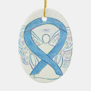 Cerâmica Denim Sensibilização Fita Ornamento de Anjo