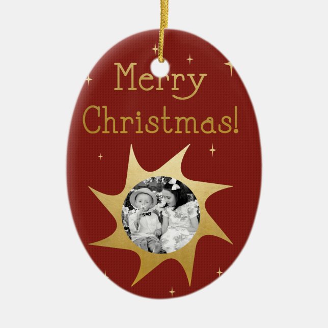 Cerâmica Desejos de Natal brilhantes - ornamento (Frente)