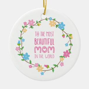 Cerâmica Dia de as mães da Mãe Mais Bonita   Ornamento
