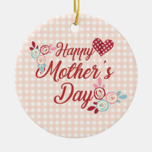 Cerâmica Dia de as mães feliz adorável   Ornamento