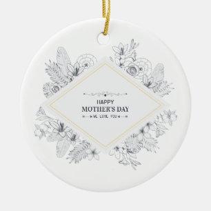Cerâmica Dia de as mães Feliz Elegante Vintage   Ornamento