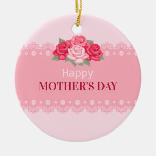 Cerâmica Dia de as mães Feliz Floral Elegante Ornamento