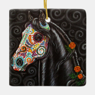 Cerâmica Dia do Ornamento de Arte de Cavalo Morto