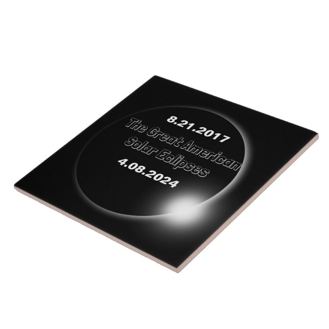 Cerâmica do Eclipse Solar com Datas Duplas de 2024 (Lateral)