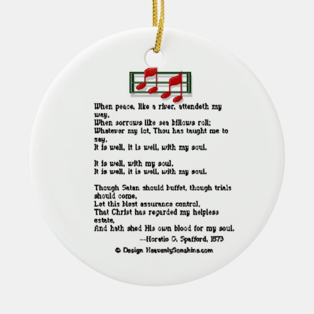 Cerâmica É Bem Com O Meu Ornamento De Hino Da Alma (Frente)