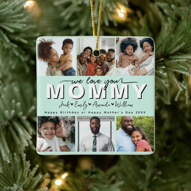 Cerâmica Elegante personalizado, amamos seu ornamento de mã (Árvore)