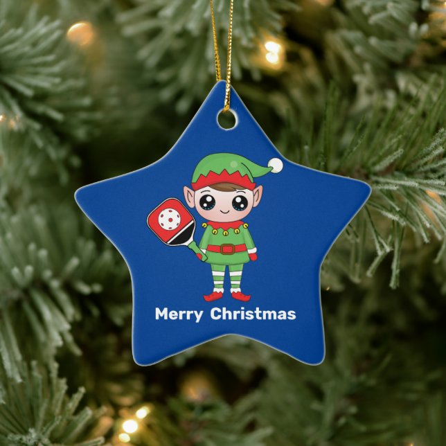 Cerâmica Elf de Natal de Pickleball, Ornamento Cerâmico de  (Árvore)