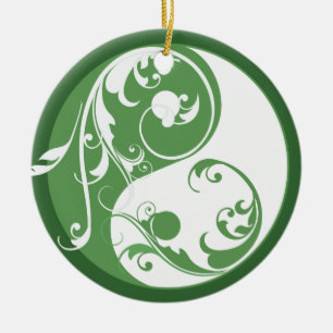 Cerâmica Enrolando o ornamento verde de Yin & de Yang