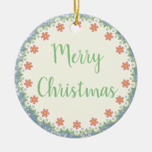 Cerâmica Estilo do País Árvore de Natal Merry / Ornamento d