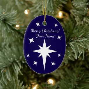 Cerâmica Estrela de Belém ornamento de Natal personalizado
