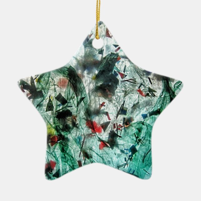 Cerâmica Estrela de ornamento azul-suave,decor de estrela A (Frente)