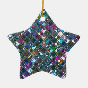 Cerâmica Estrela Multicoloured do ornamento de 2 impressõe