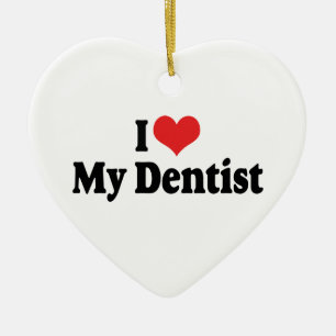 Cerâmica Eu Amo Meu Ornamento de Dentista