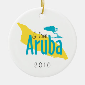Cerâmica Eu amo o ornamento de Aruba