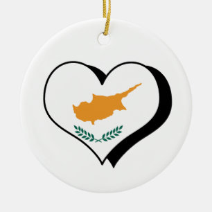 Cerâmica Eu Amo Ornamento de Chipre