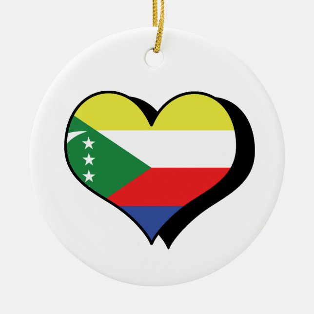 Cerâmica Eu Amo Ornamento de Comores (Frente)