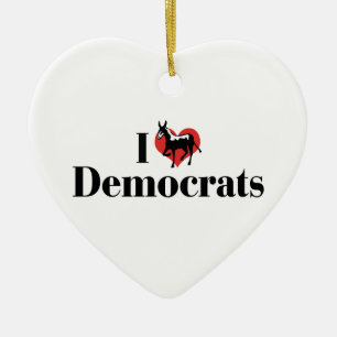 Cerâmica Eu Amo Ornamento de Democratas
