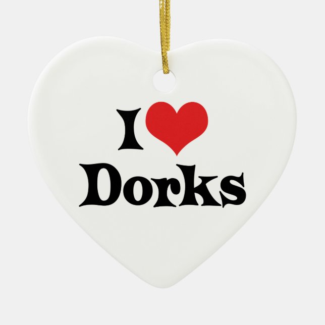 Cerâmica Eu Amo Ornamento de Dorks (Frente)