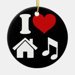 Cerâmica Eu Amo Ornamento de Música House Ibiza Dancing